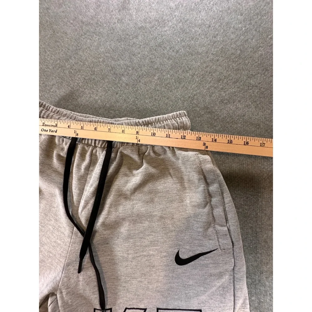 Nike Mens Fleece Shorts Heather Gray Big Logo Swoosh Drawstring Size Large